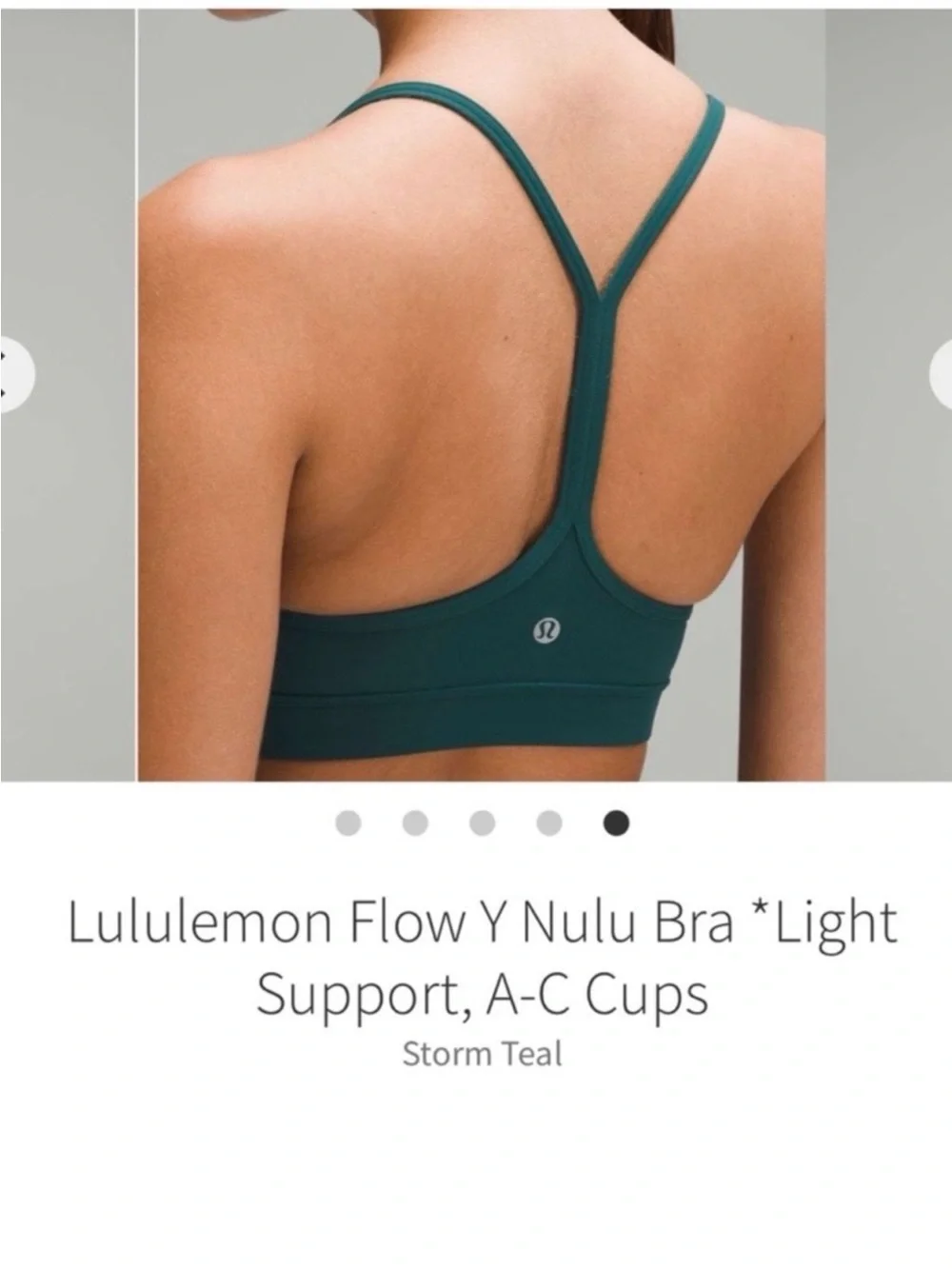 Lululemon Flow Y Bra Storm Teal Sz 6 A/C Cups